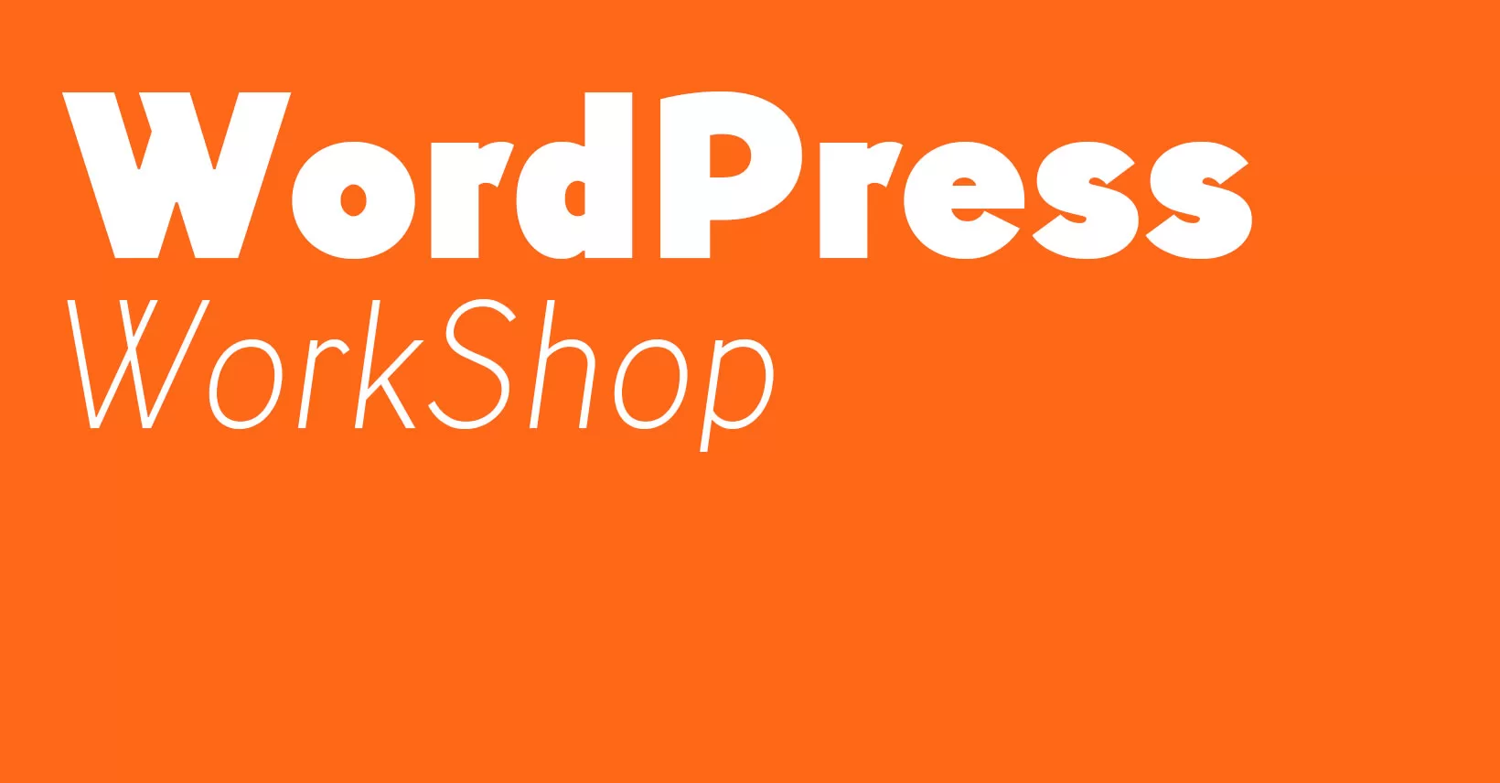 WordPress WorkShop